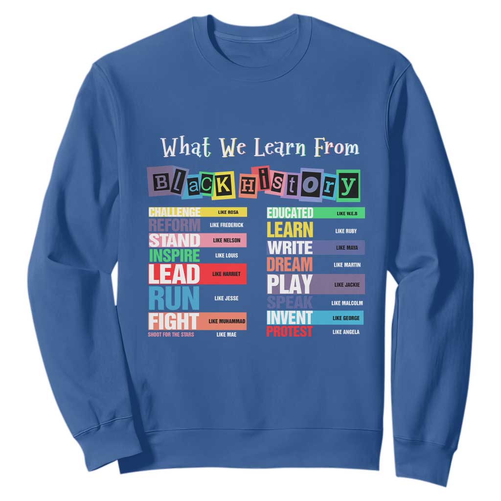 What We Learn From Black History Sweatshirt Black Leaders African American Pride TS11