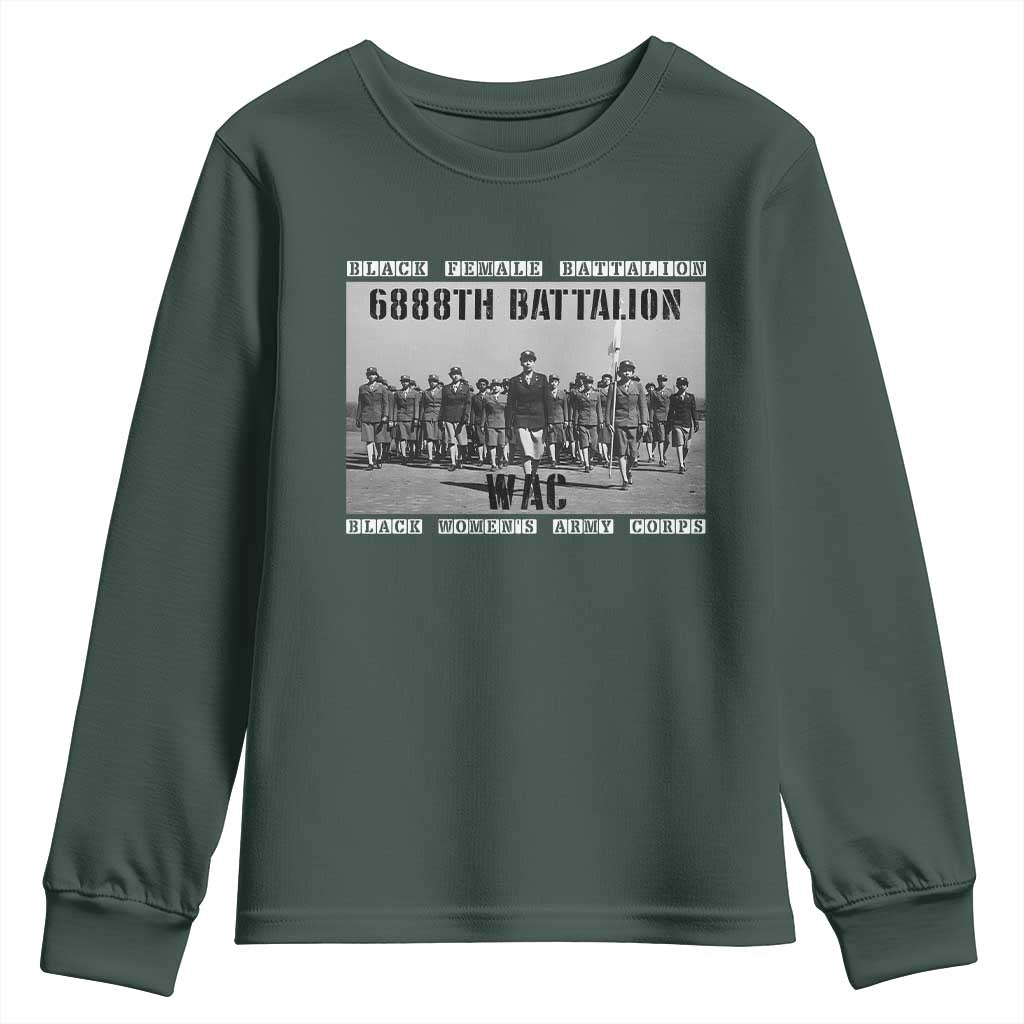 6888th Battalion Youth Sweatshirt Black Female Battalion WAC Women's Army Corps Black History TS11