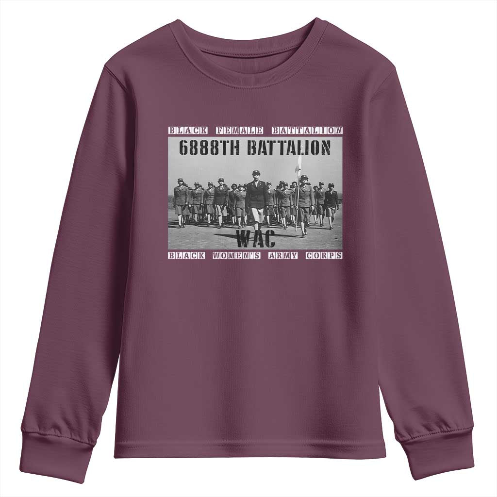 6888th Battalion Youth Sweatshirt Black Female Battalion WAC Women's Army Corps Black History TS11