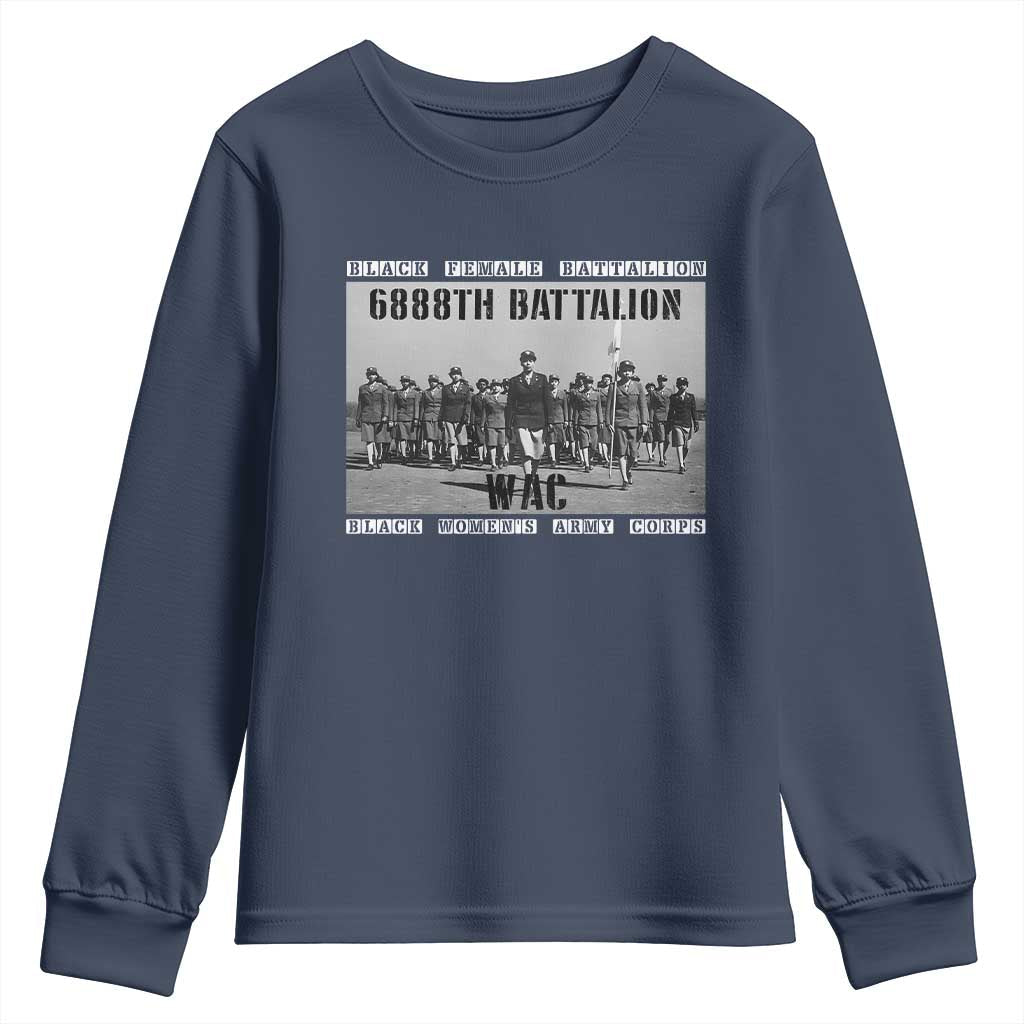 6888th Battalion Youth Sweatshirt Black Female Battalion WAC Women's Army Corps Black History TS11