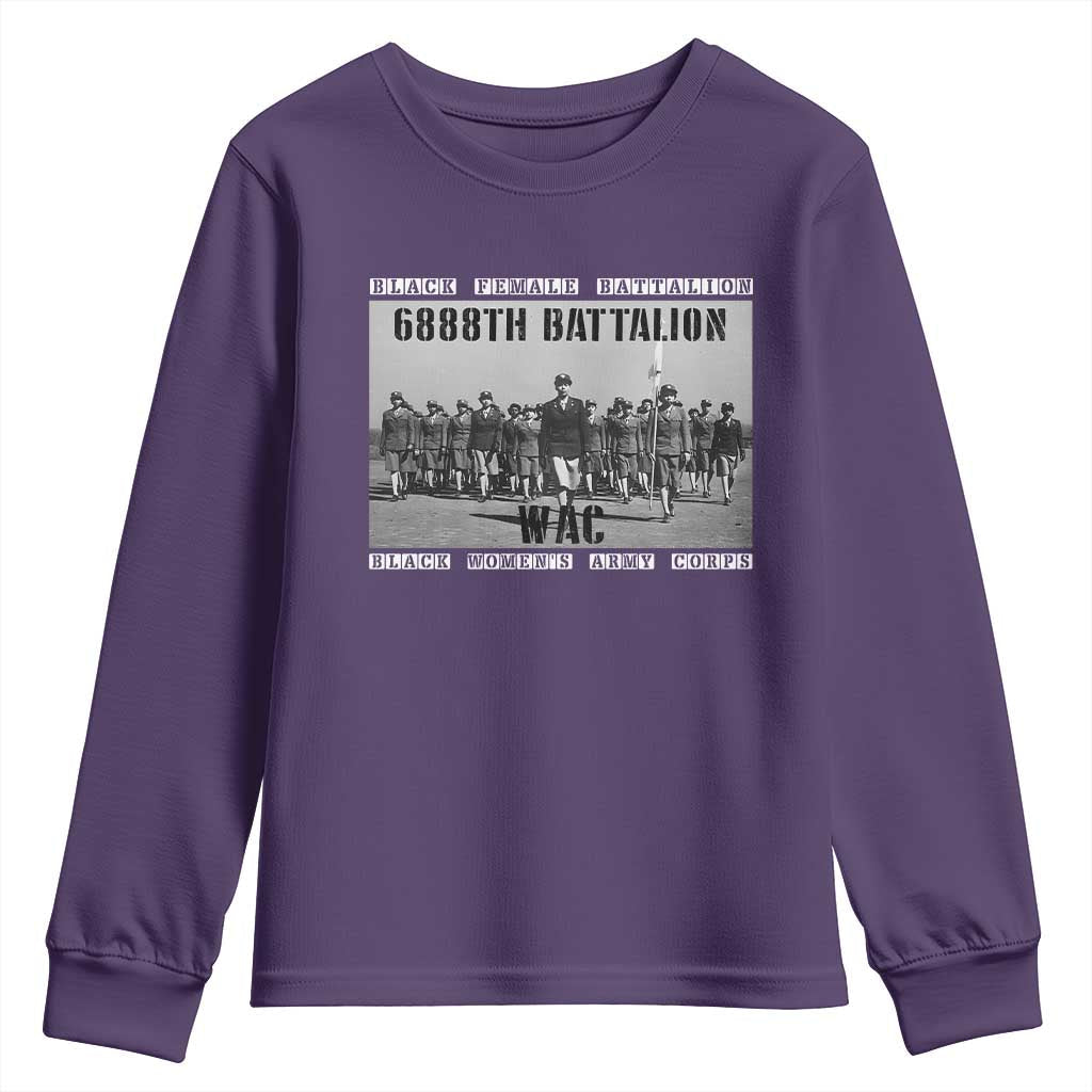 6888th Battalion Youth Sweatshirt Black Female Battalion WAC Women's Army Corps Black History TS11