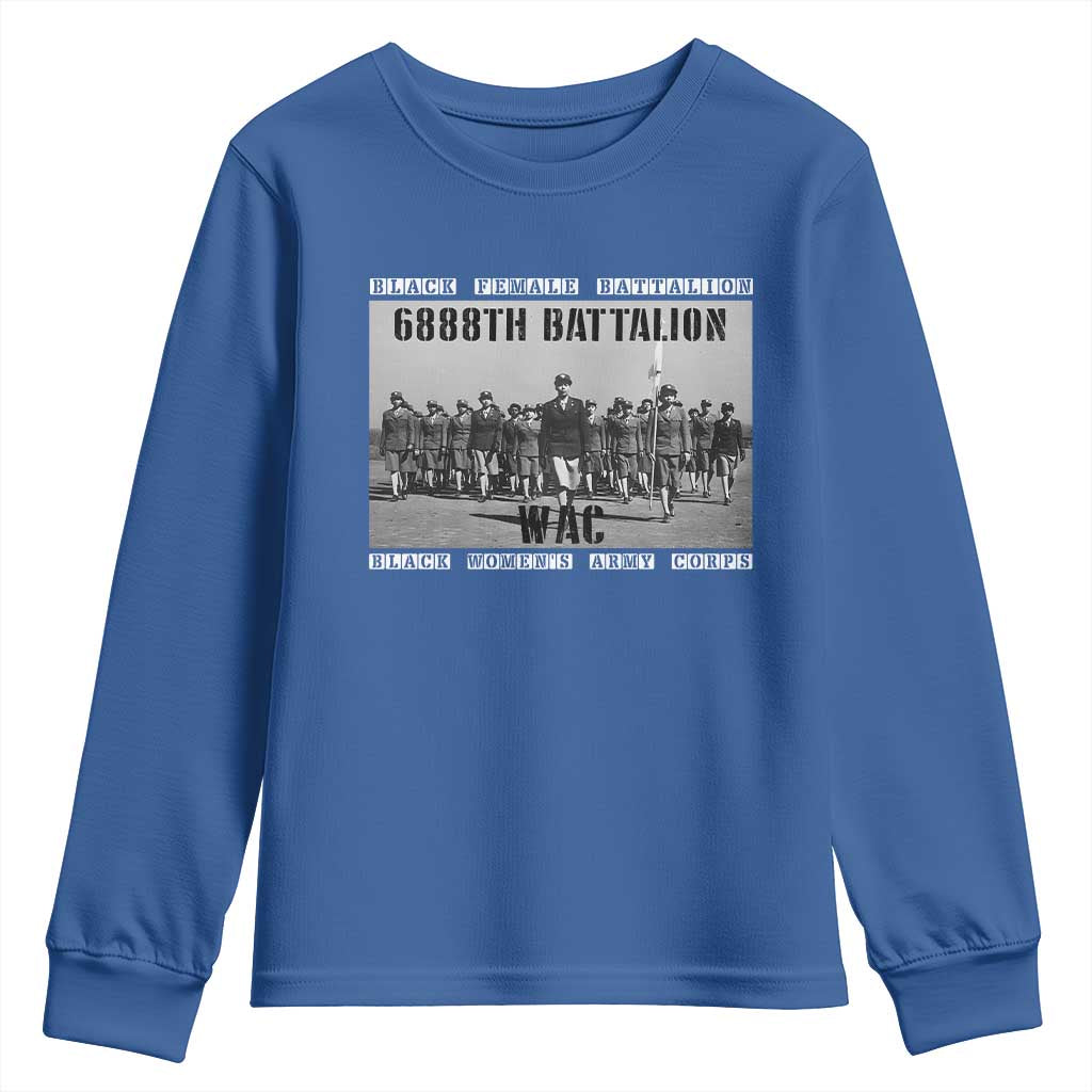 6888th Battalion Youth Sweatshirt Black Female Battalion WAC Women's Army Corps Black History TS11