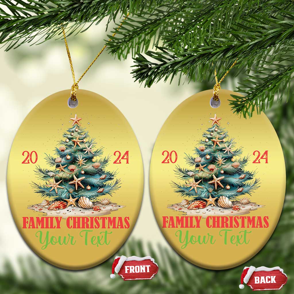 Personalized Xmas Family In Hawaii Christmas Ornament Custom Name Family Xmas 2024 Sea Xmas Tree TS11