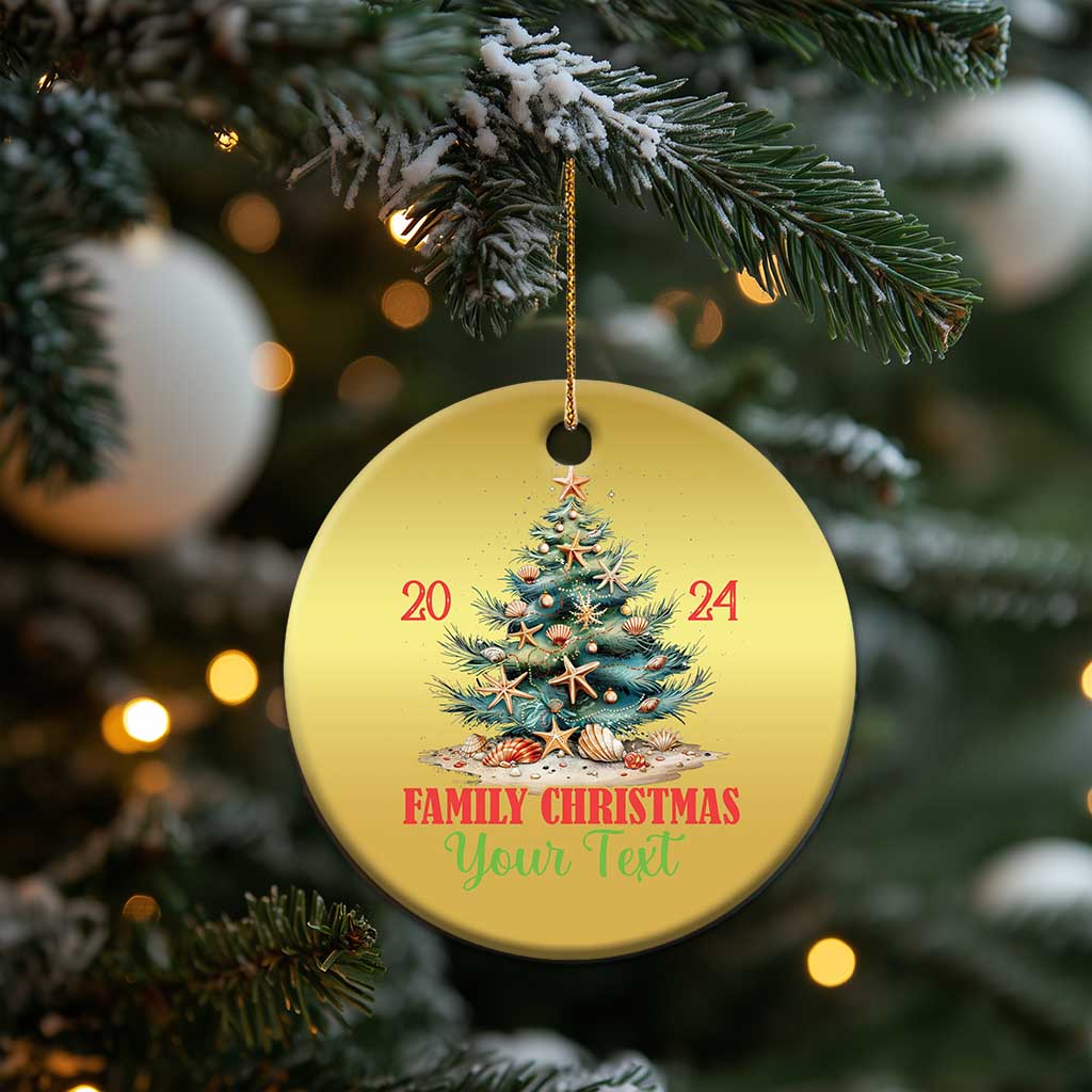 Personalized Xmas Family In Hawaii Christmas Ornament Custom Name Family Xmas 2024 Sea Xmas Tree TS11