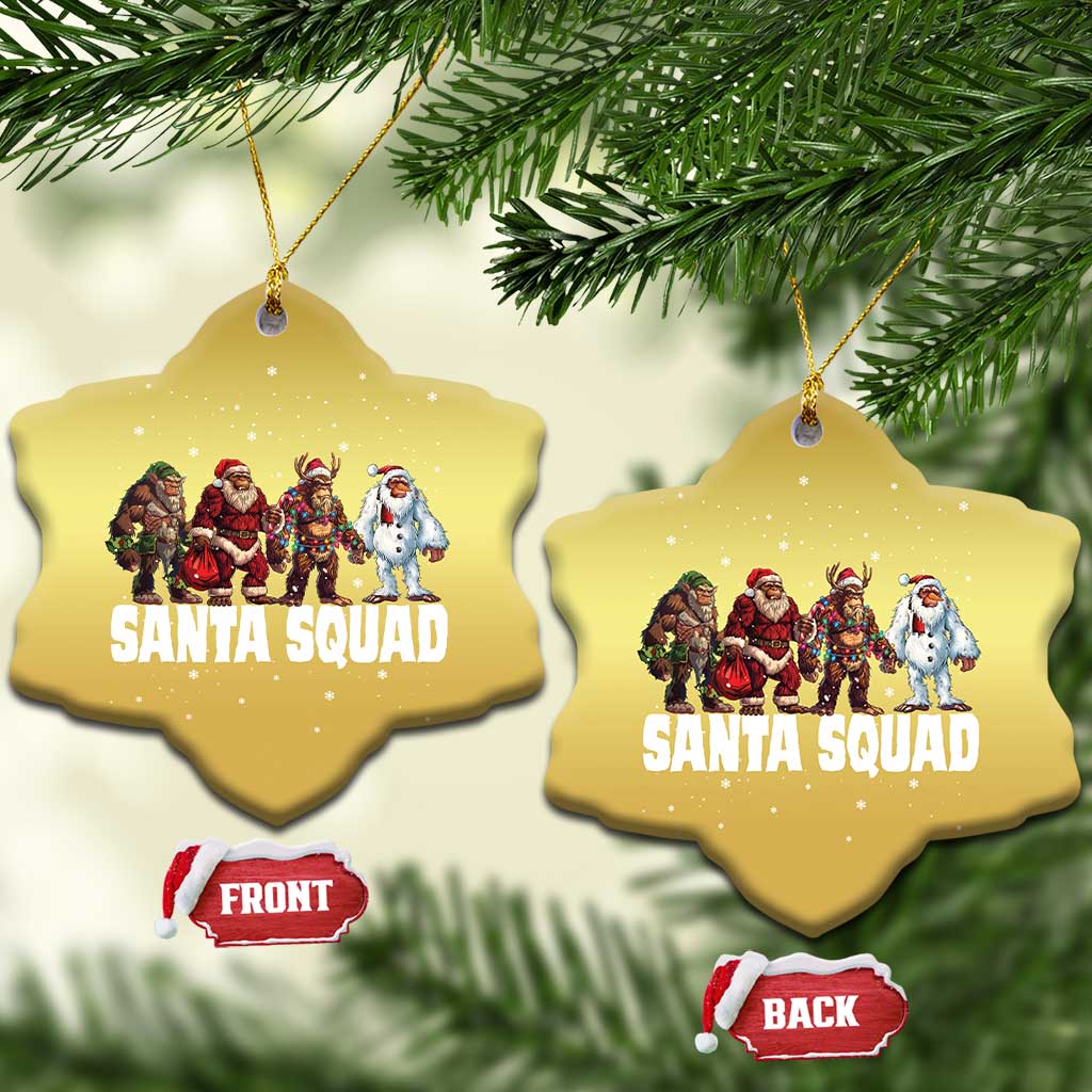 Funny Xmas Bigfoot Christmas Ornament Santa Squad Sasquatch Cosplay Elf Santa Snowman TS11