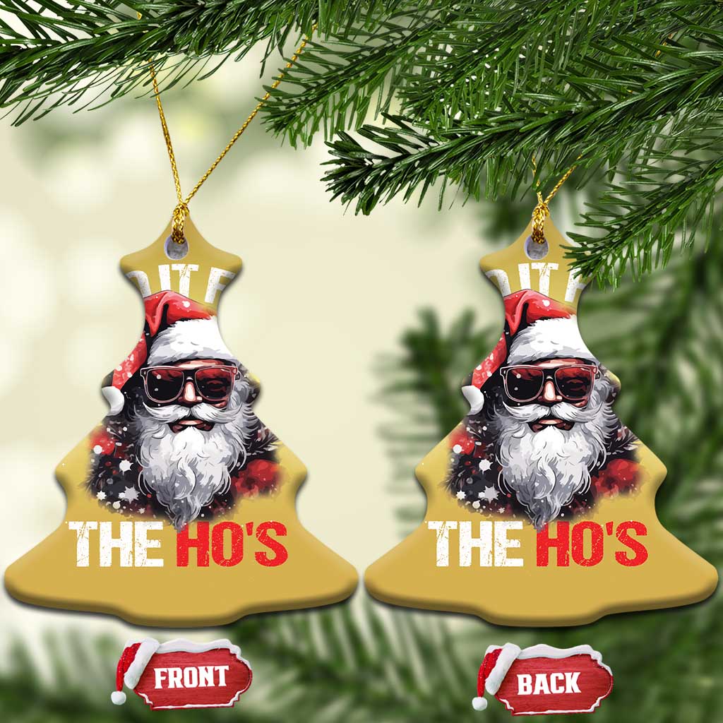 Funny Xmas I Do It For The Ho's Christmas Ornament Cool Santa Face TS11