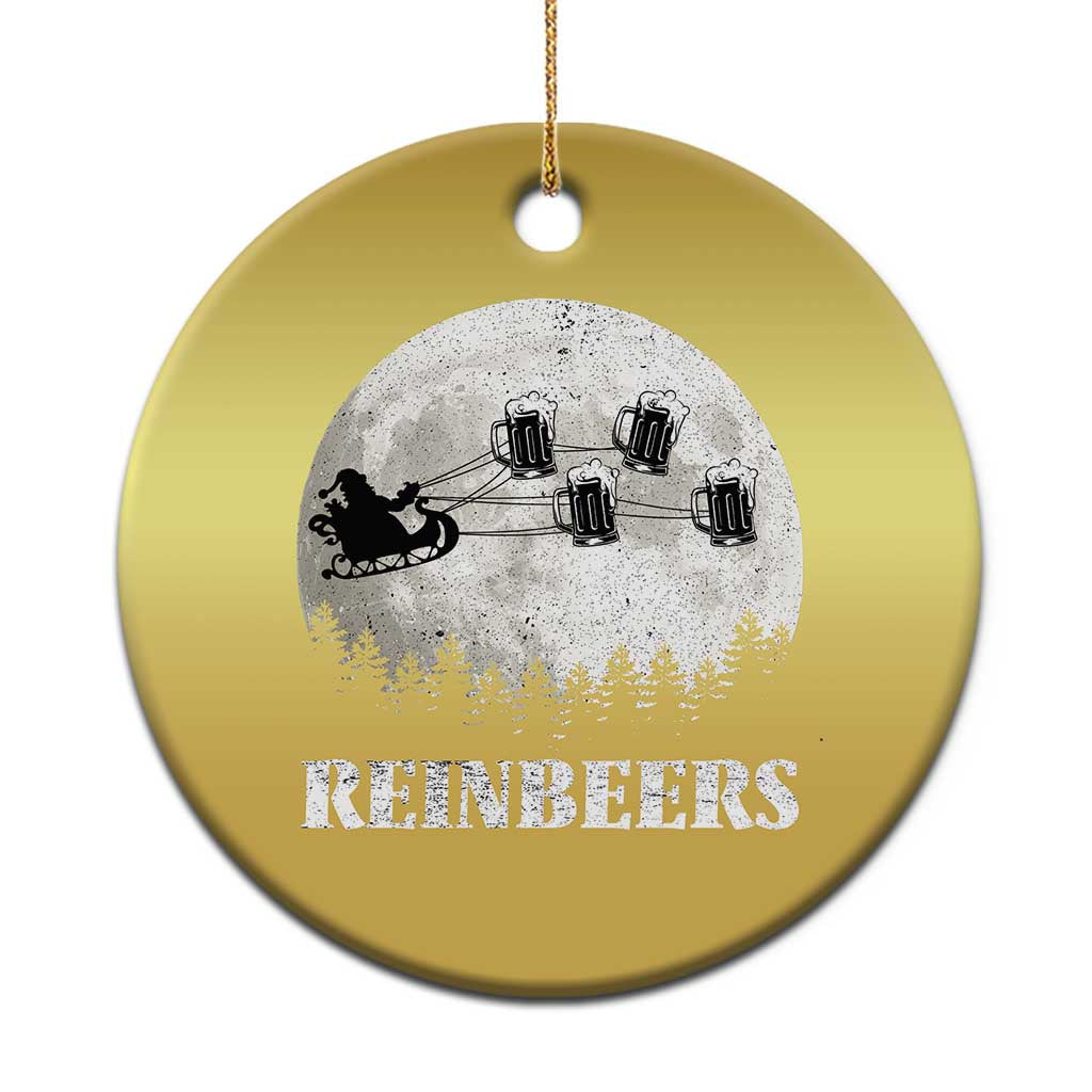 Funny Xmas Beers Christmas Ornament Reinbeers Santa Sleigh Moon TS11