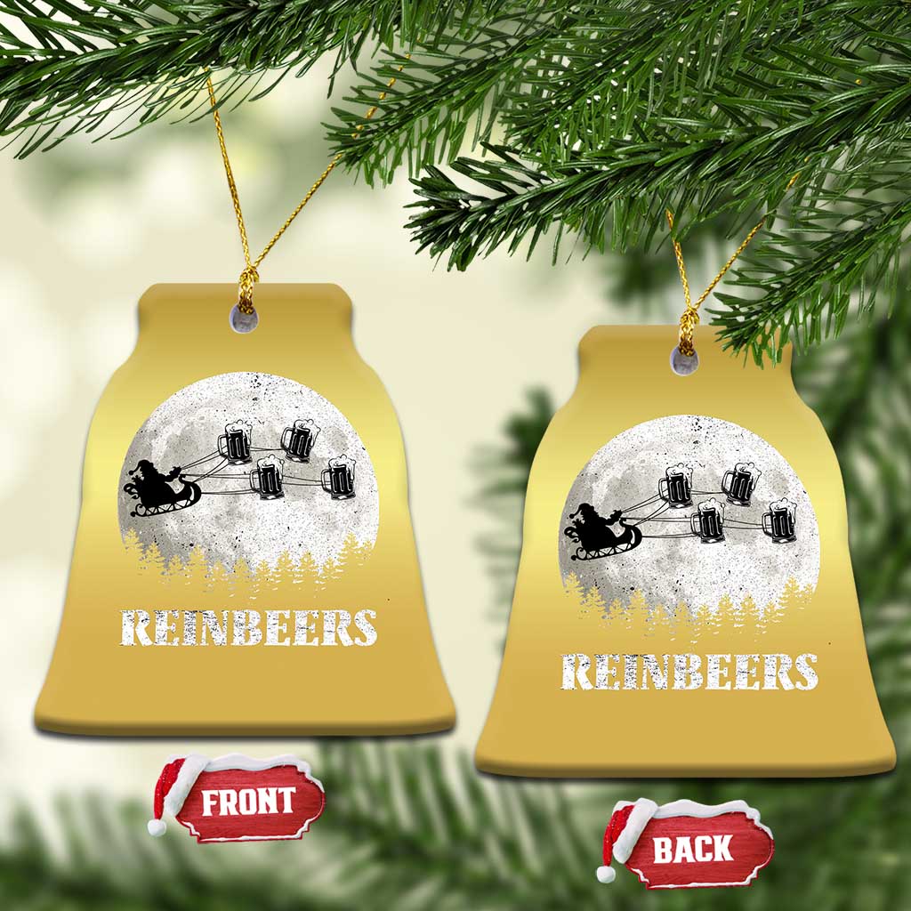 Funny Xmas Beers Christmas Ornament Reinbeers Santa Sleigh Moon TS11