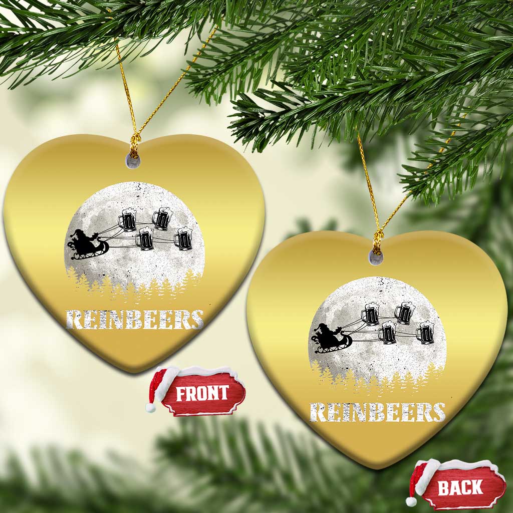 Funny Xmas Beers Christmas Ornament Reinbeers Santa Sleigh Moon TS11