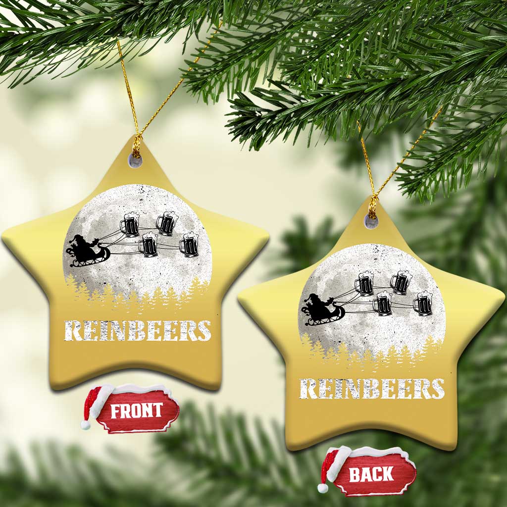 Funny Xmas Beers Christmas Ornament Reinbeers Santa Sleigh Moon TS11