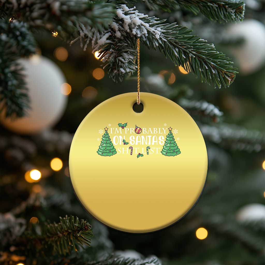 Funny Xmas Christmas Ornament I'm Probably On Santa's List TS11