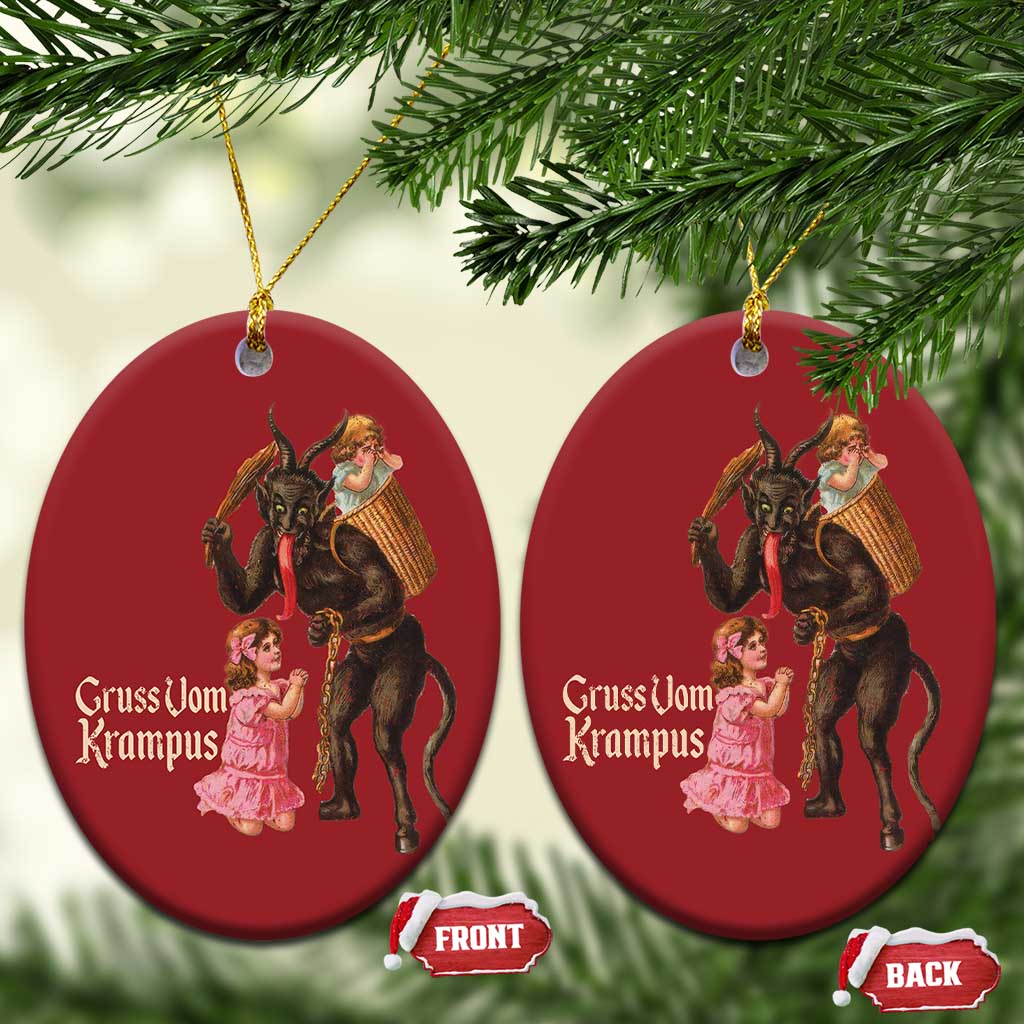 Xmas Creepy Krampus Christmas Ornament Greetings From Gruss Vom Krampus TS11