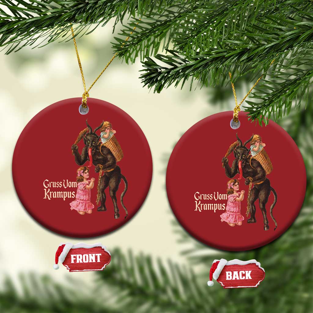 Xmas Creepy Krampus Christmas Ornament Greetings From Gruss Vom Krampus TS11