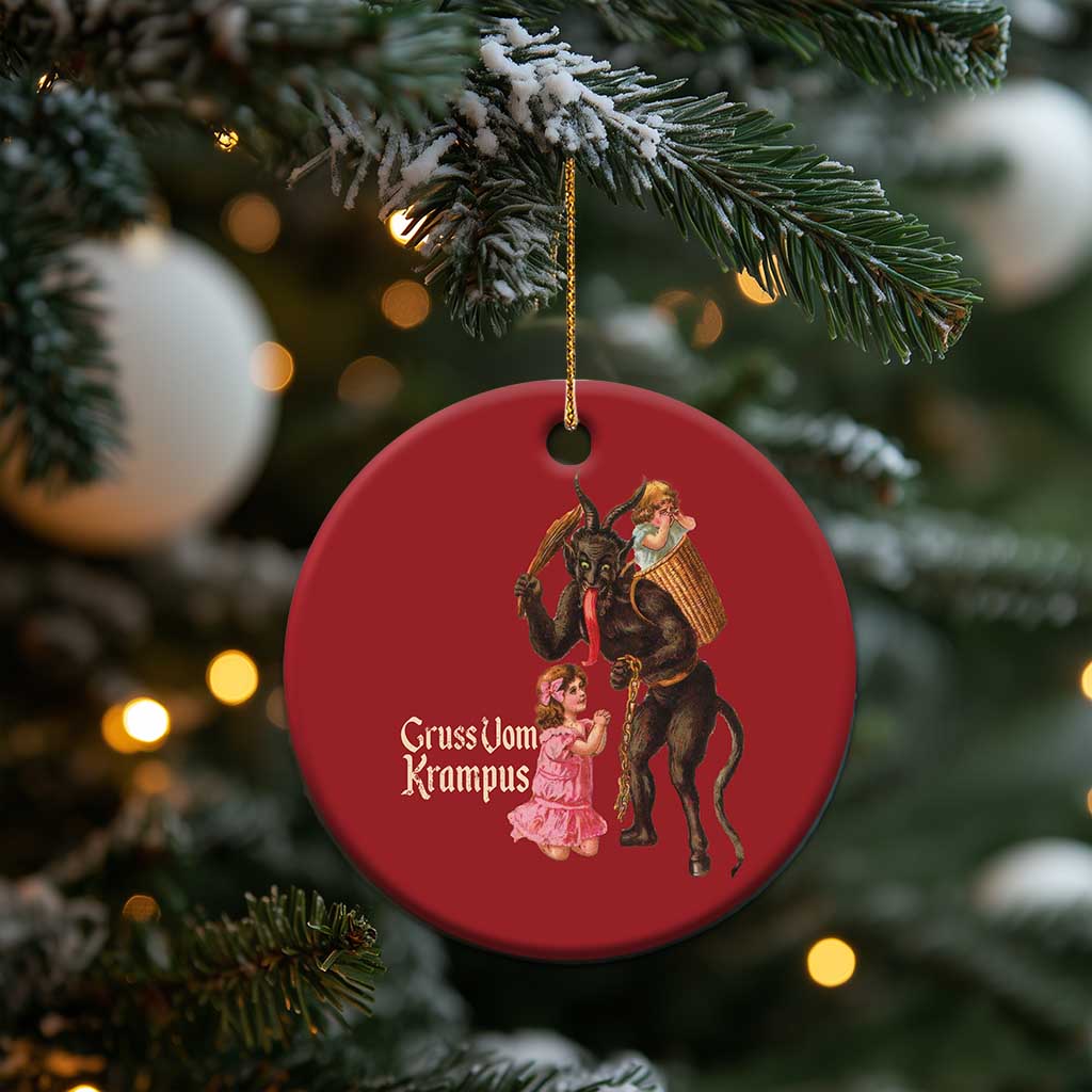 Xmas Creepy Krampus Christmas Ornament Greetings From Gruss Vom Krampus TS11
