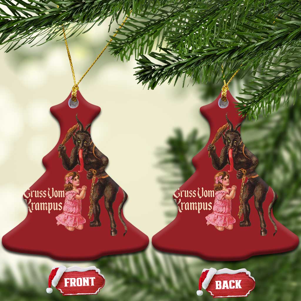 Xmas Creepy Krampus Christmas Ornament Greetings From Gruss Vom Krampus TS11