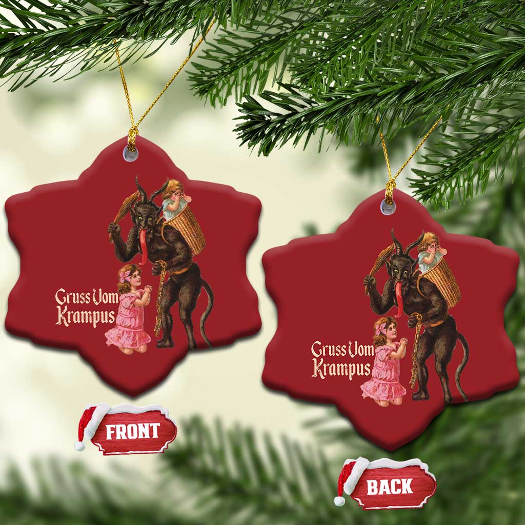 Xmas Creepy Krampus Christmas Ornament Greetings From Gruss Vom Krampus TS11
