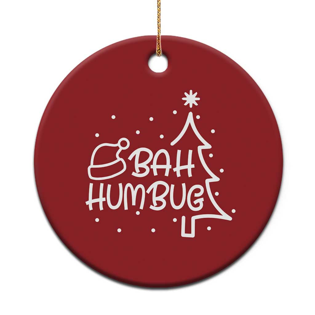 Funny Bah Humbug Xmas Christmas Ornament Santa Hat Xmas Tree TS11
