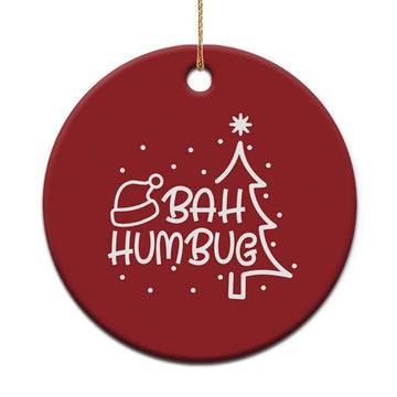 Funny Bah Humbug Xmas Christmas Ornament Santa Hat Xmas Tree TS11