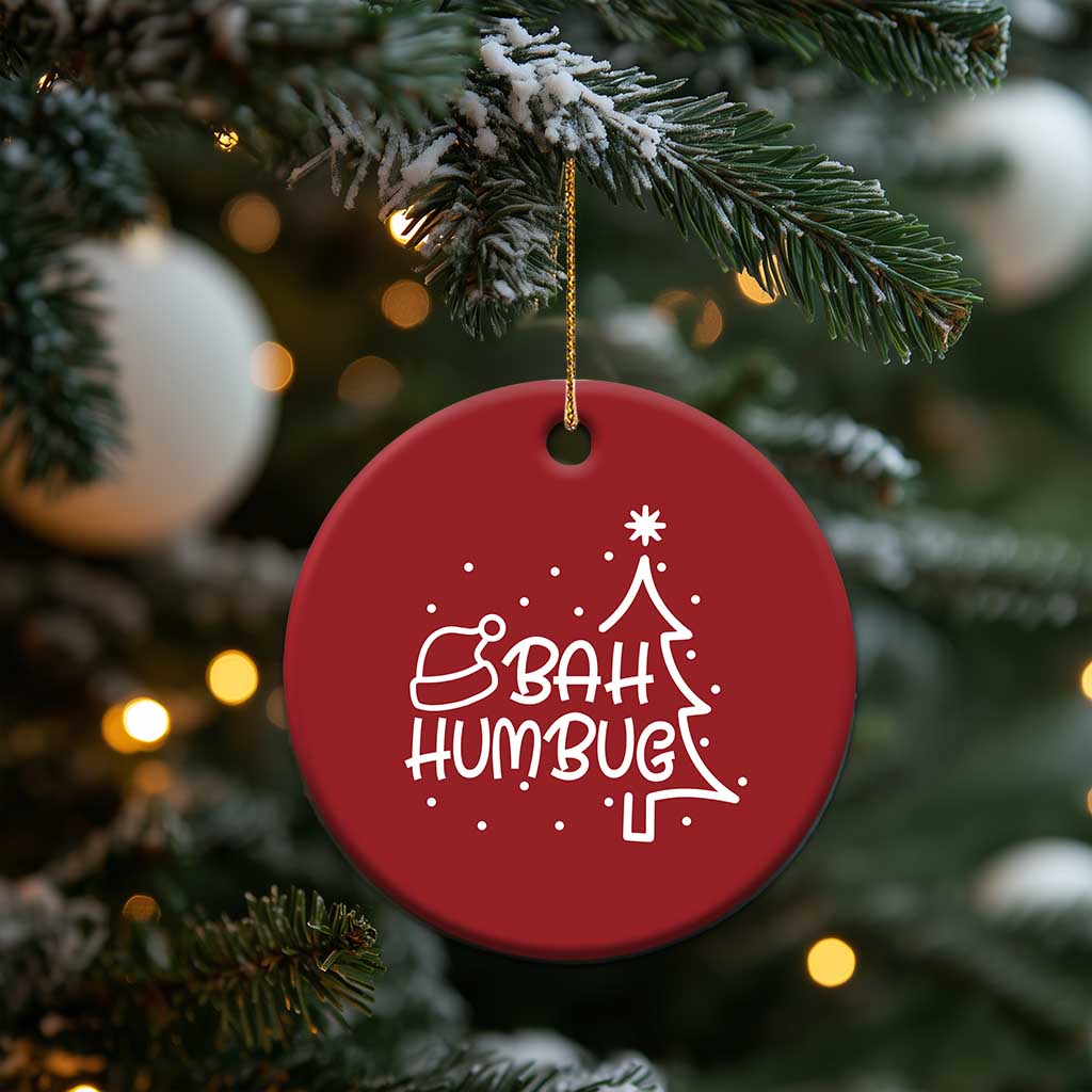 Funny Bah Humbug Xmas Christmas Ornament Santa Hat Xmas Tree TS11