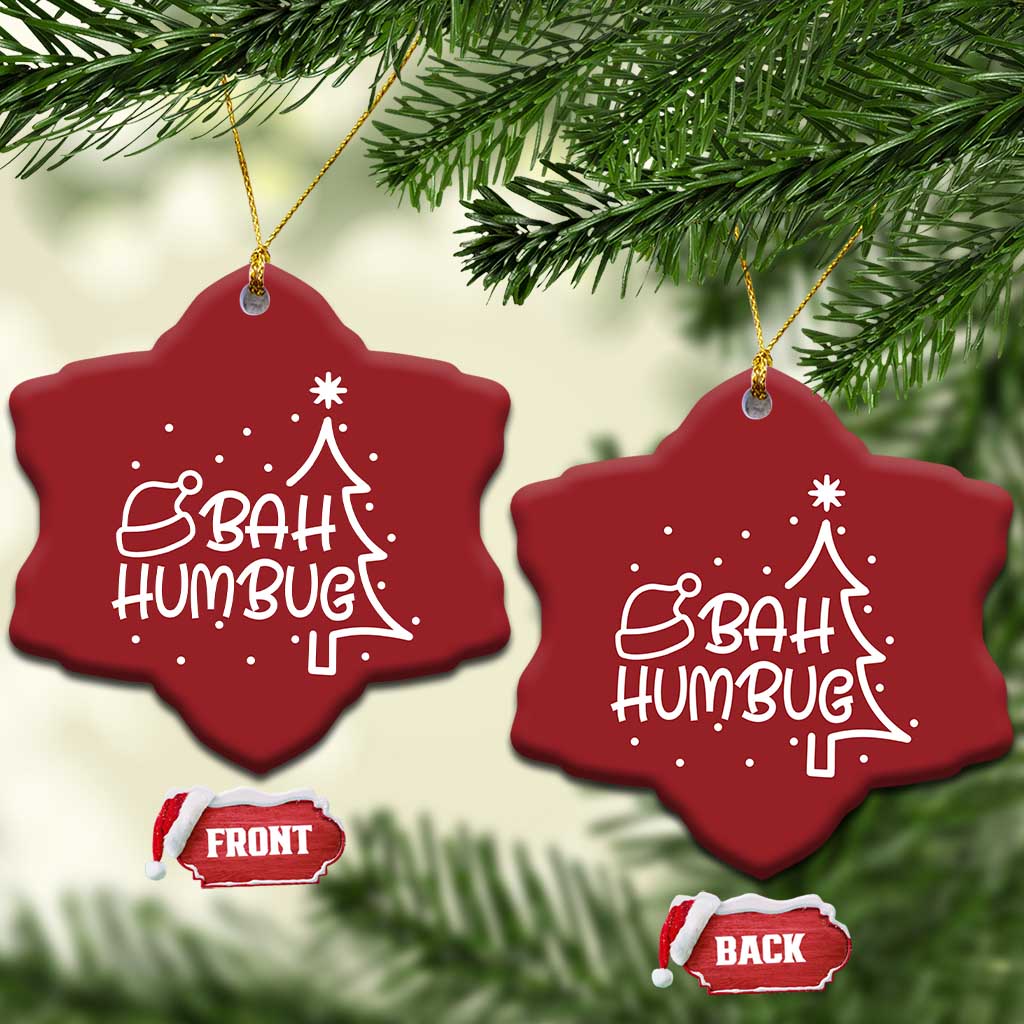 Funny Bah Humbug Xmas Christmas Ornament Santa Hat Xmas Tree TS11