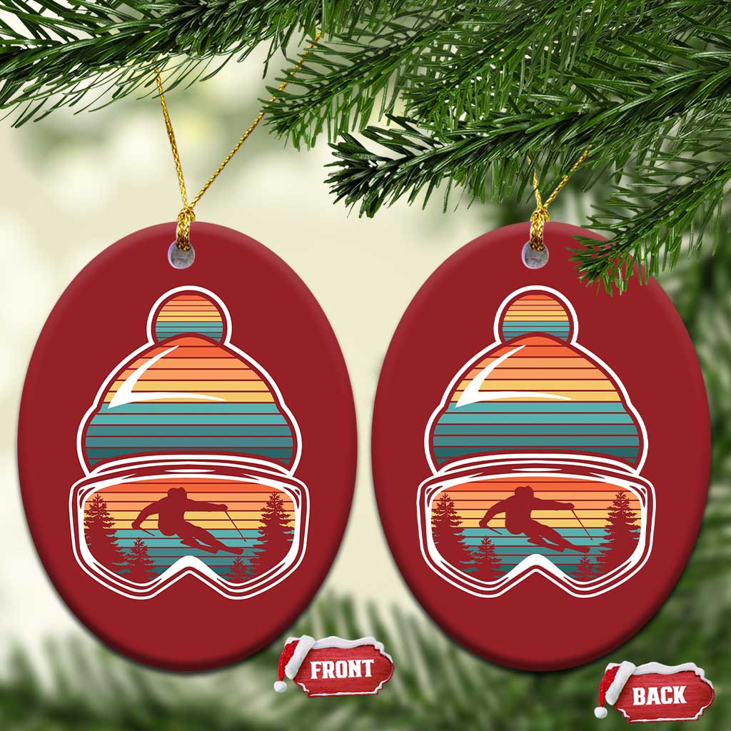 Skiing Mountain Retro Ski Goggles Winter Sport Christmas Ornament TS11