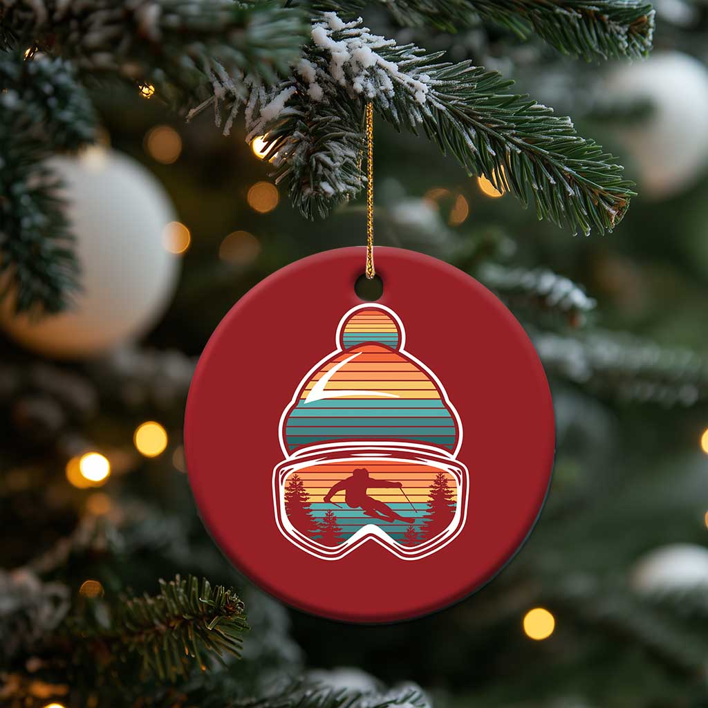 Skiing Mountain Retro Ski Goggles Winter Sport Christmas Ornament TS11