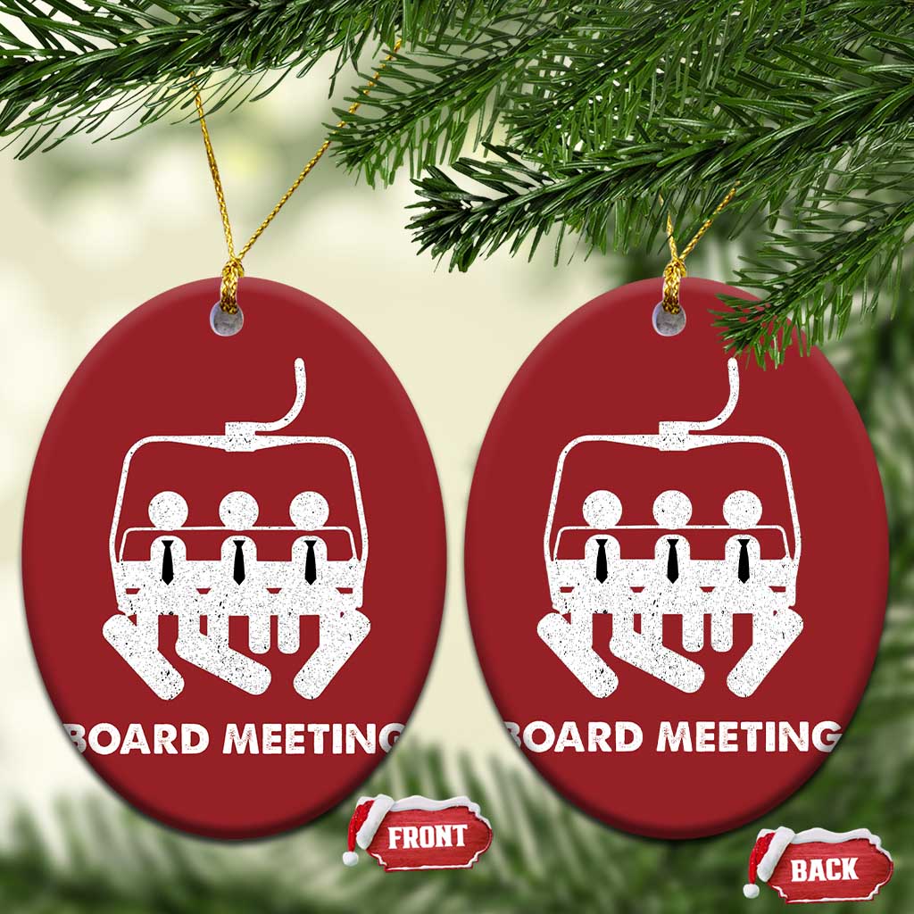 Funny Snowboarding Christmas Ornament Board Meeting Holiday Snowboard Winter Sport TS11