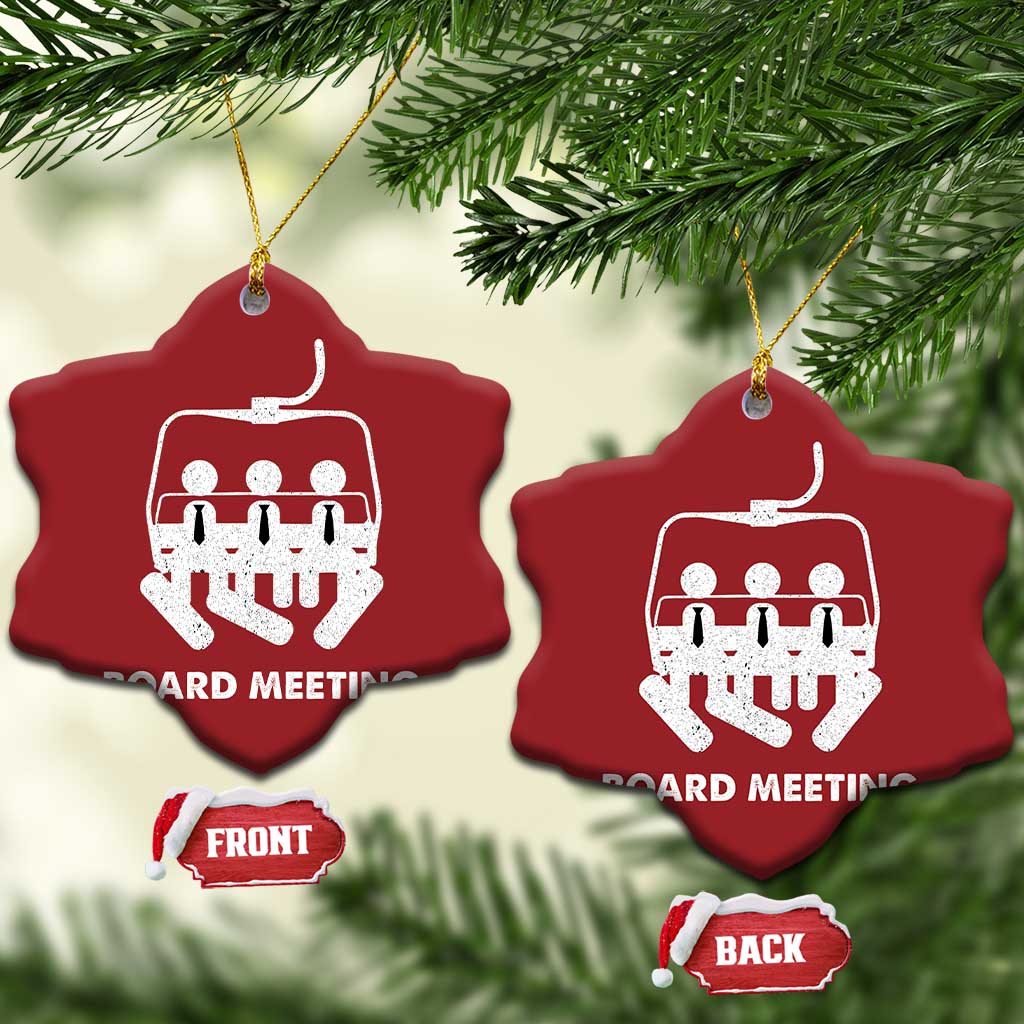 Funny Snowboarding Christmas Ornament Board Meeting Holiday Snowboard Winter Sport TS11