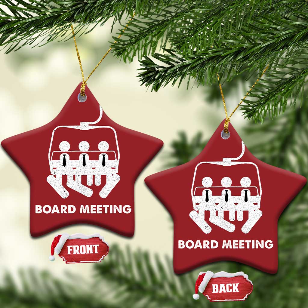 Funny Snowboarding Christmas Ornament Board Meeting Holiday Snowboard Winter Sport TS11