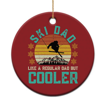 Funny Retro Skiing Father's Day Christmas Ornament Ski Dad Like A Normal Dad But Cooler TS11