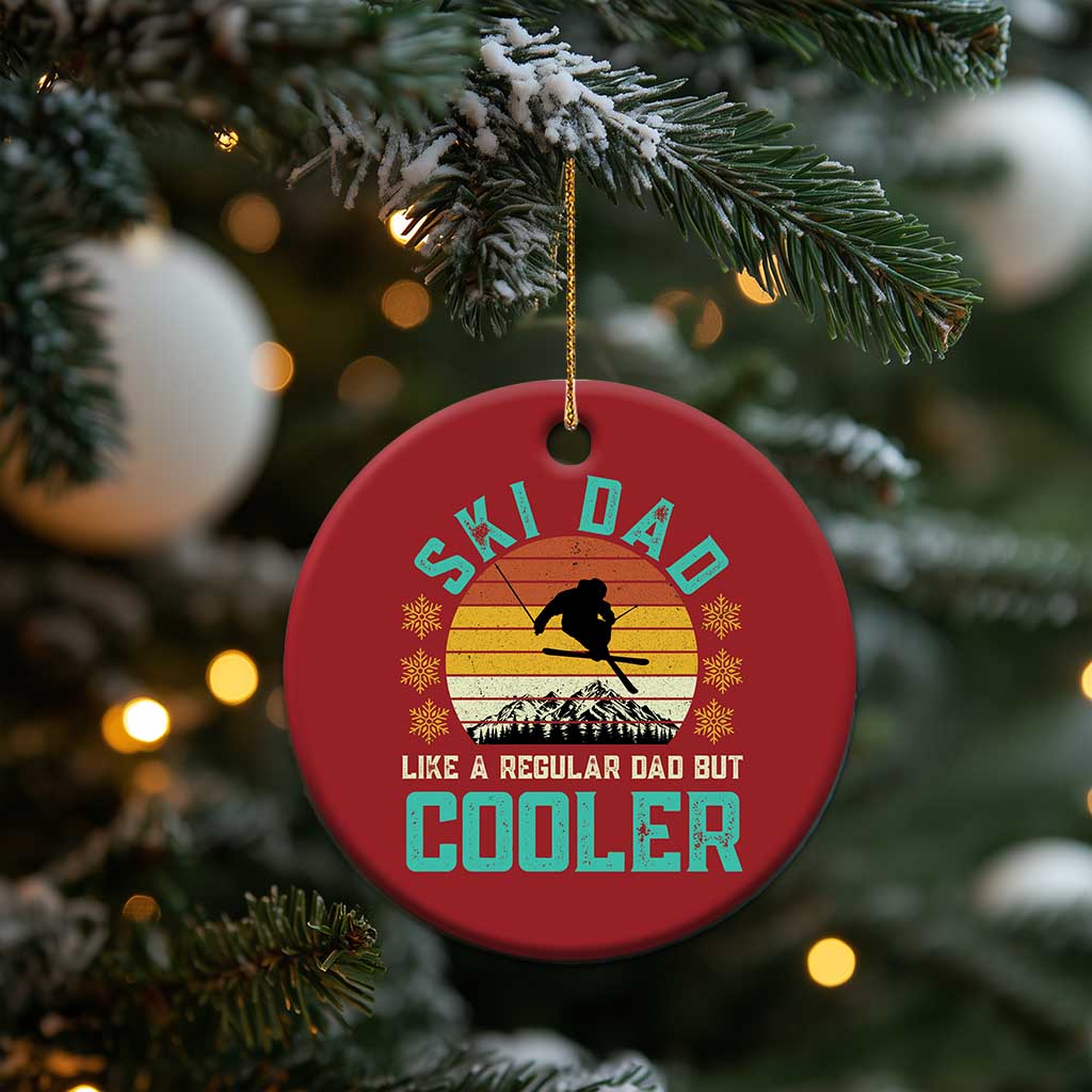 Funny Retro Skiing Father's Day Christmas Ornament Ski Dad Like A Normal Dad But Cooler TS11