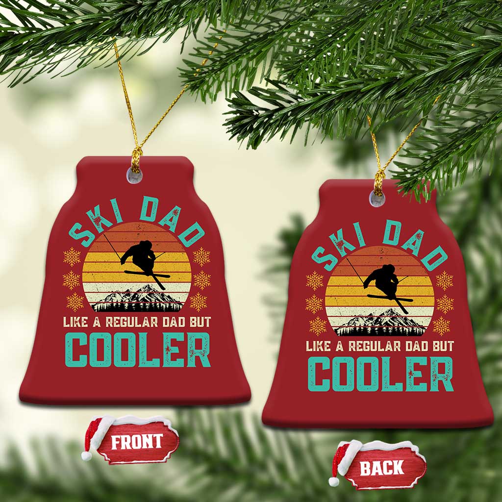Funny Retro Skiing Father's Day Christmas Ornament Ski Dad Like A Normal Dad But Cooler TS11