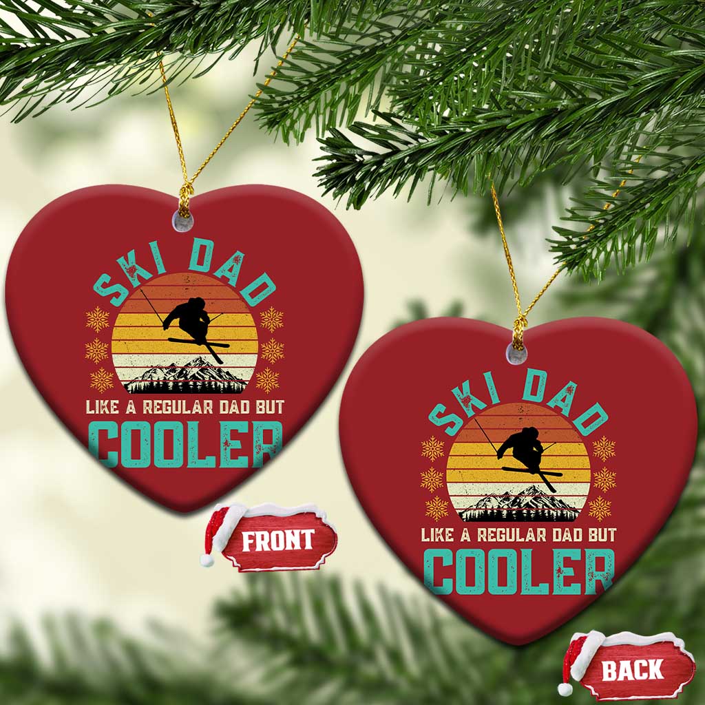 Funny Retro Skiing Father's Day Christmas Ornament Ski Dad Like A Normal Dad But Cooler TS11