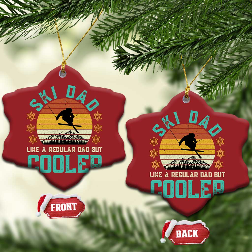 Funny Retro Skiing Father's Day Christmas Ornament Ski Dad Like A Normal Dad But Cooler TS11