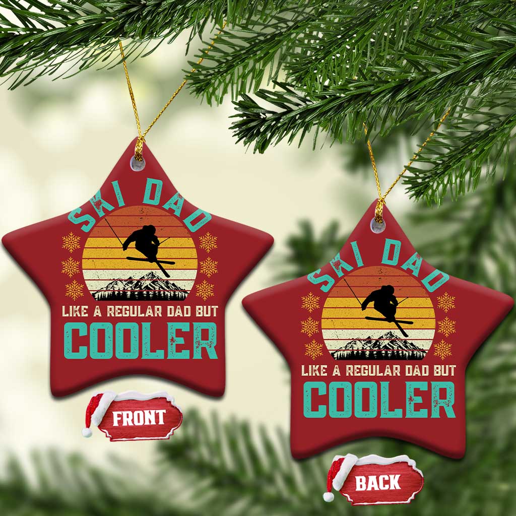 Funny Retro Skiing Father's Day Christmas Ornament Ski Dad Like A Normal Dad But Cooler TS11