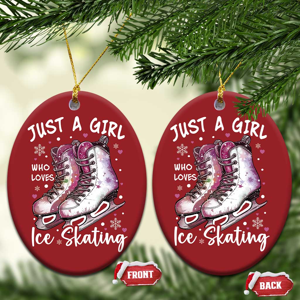 Figure Ice Skater Christmas Ornament Just A Girl Who Loves Ice Skating TS11