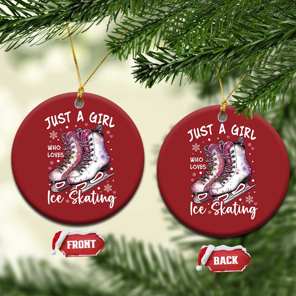 Figure Ice Skater Christmas Ornament Just A Girl Who Loves Ice Skating TS11