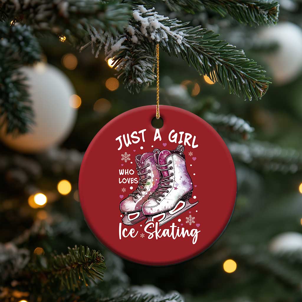 Figure Ice Skater Christmas Ornament Just A Girl Who Loves Ice Skating TS11