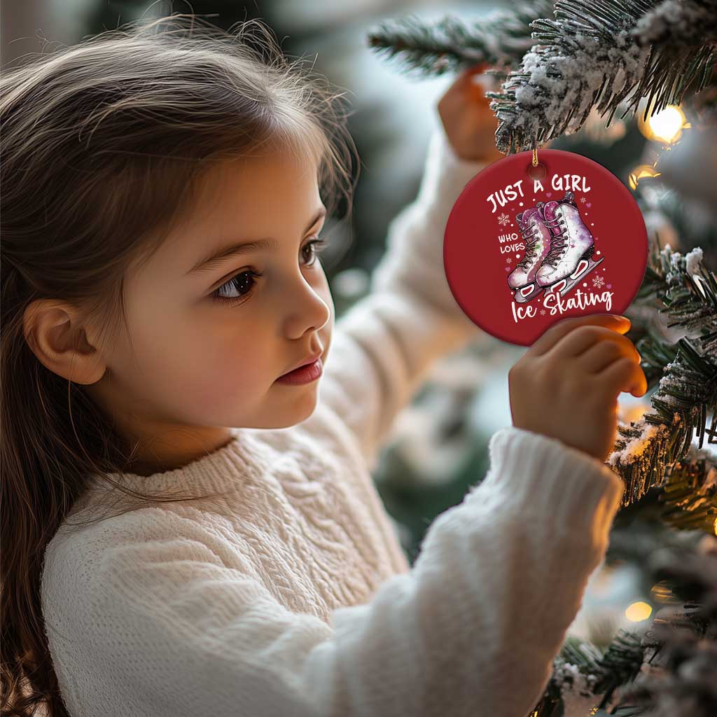 Figure Ice Skater Christmas Ornament Just A Girl Who Loves Ice Skating TS11