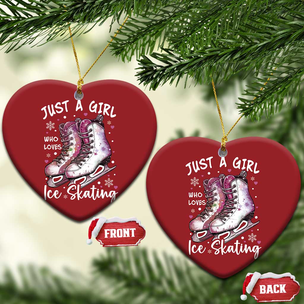 Figure Ice Skater Christmas Ornament Just A Girl Who Loves Ice Skating TS11