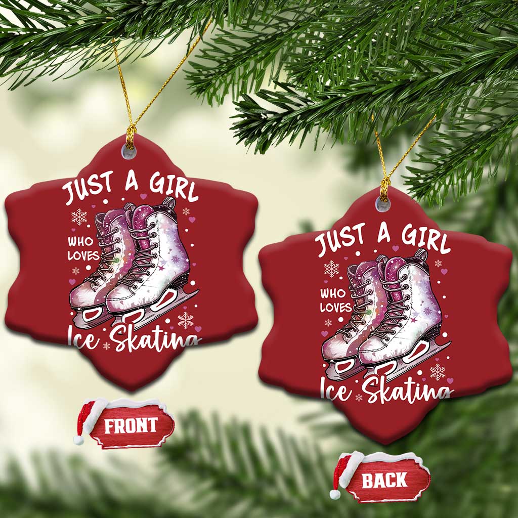 Figure Ice Skater Christmas Ornament Just A Girl Who Loves Ice Skating TS11