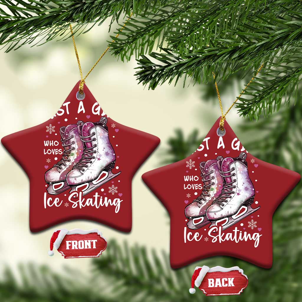 Figure Ice Skater Christmas Ornament Just A Girl Who Loves Ice Skating TS11