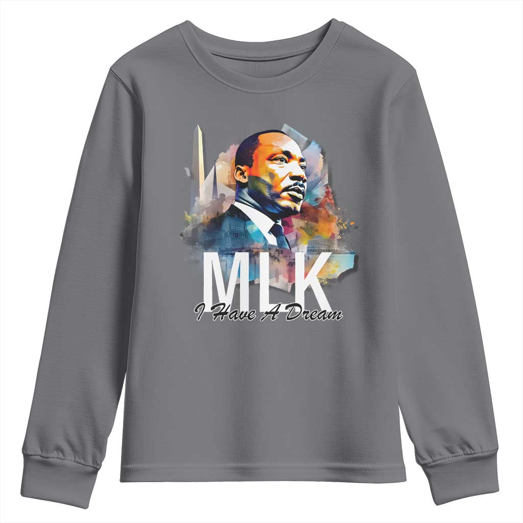 MLK Quote I Have A Dream Youth Sweatshirt Martin Luther King Portrait Black History Month TS11