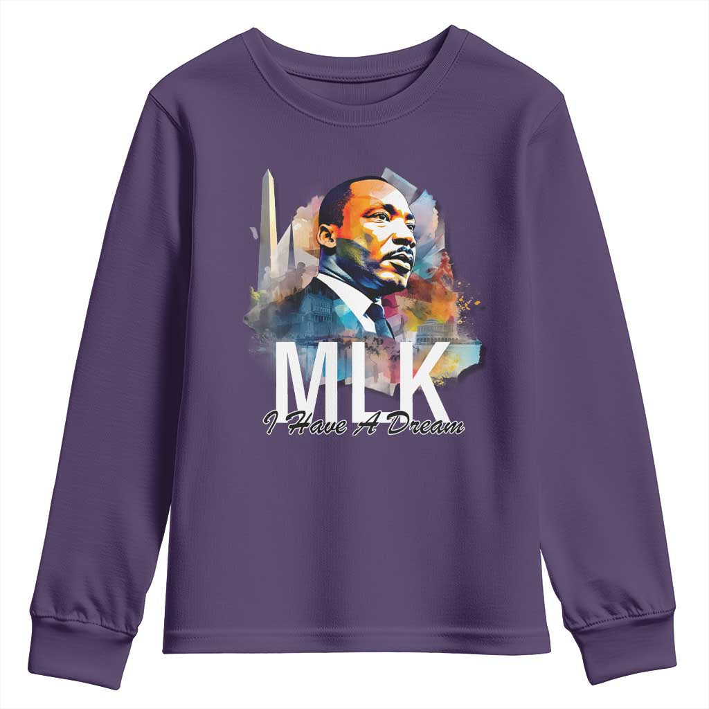 MLK Quote I Have A Dream Youth Sweatshirt Martin Luther King Portrait Black History Month TS11