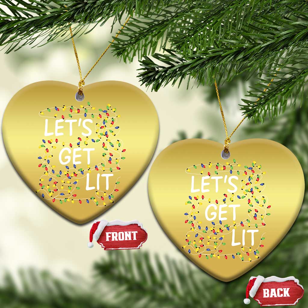 Funny Christmas Christmas Ornament Let's Get Lit Led Lights Xmas TS11