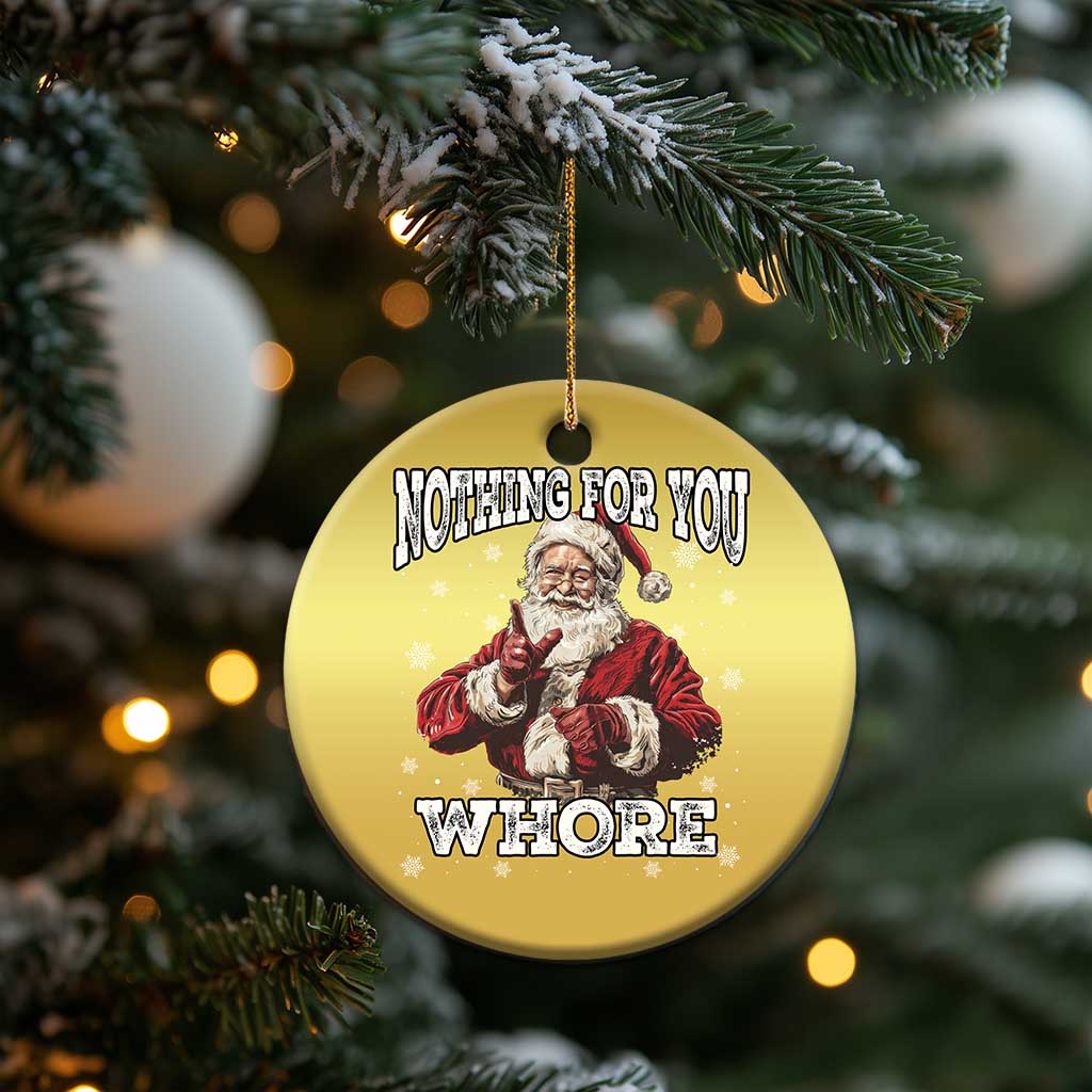 Funny Christmas Santa Christmas Ornament Nothing For You Whore Dirty Xmas Jokes TS11