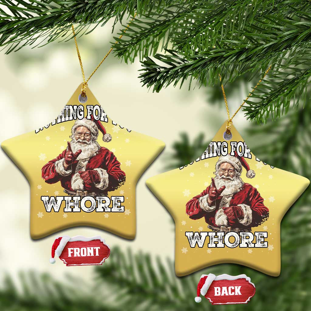 Funny Christmas Santa Christmas Ornament Nothing For You Whore Dirty Xmas Jokes TS11