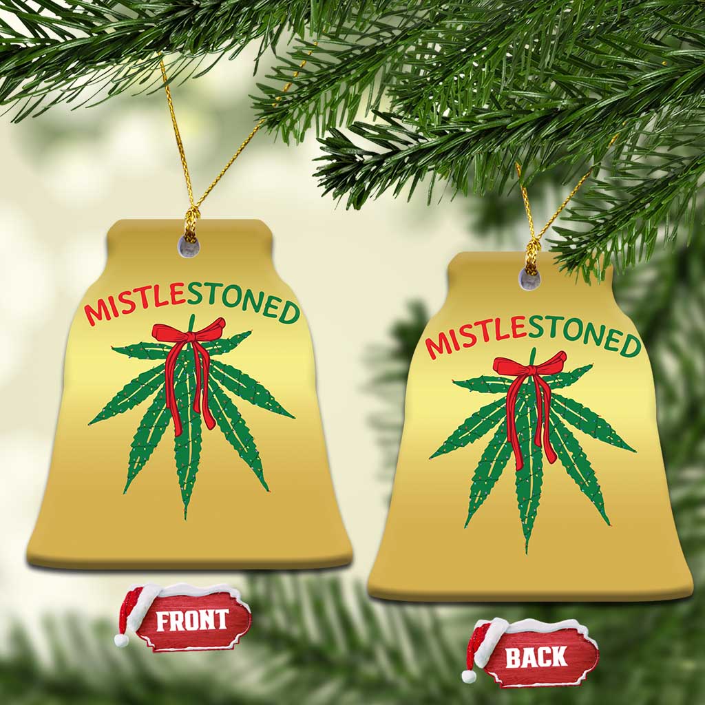 Funny Weed Xmas Christmas Ornament Mistlestoned Mistletoe Led Lights TS11