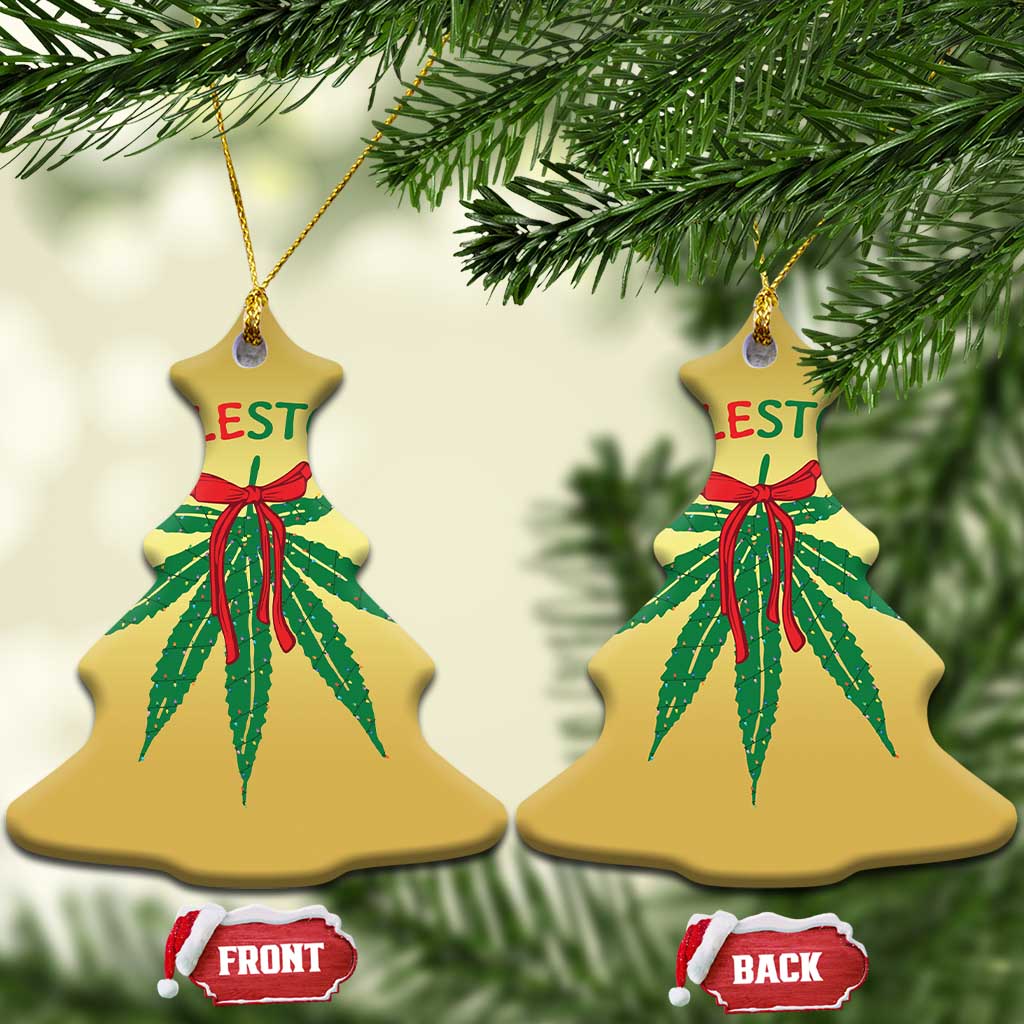 Funny Weed Xmas Christmas Ornament Mistlestoned Mistletoe Led Lights TS11