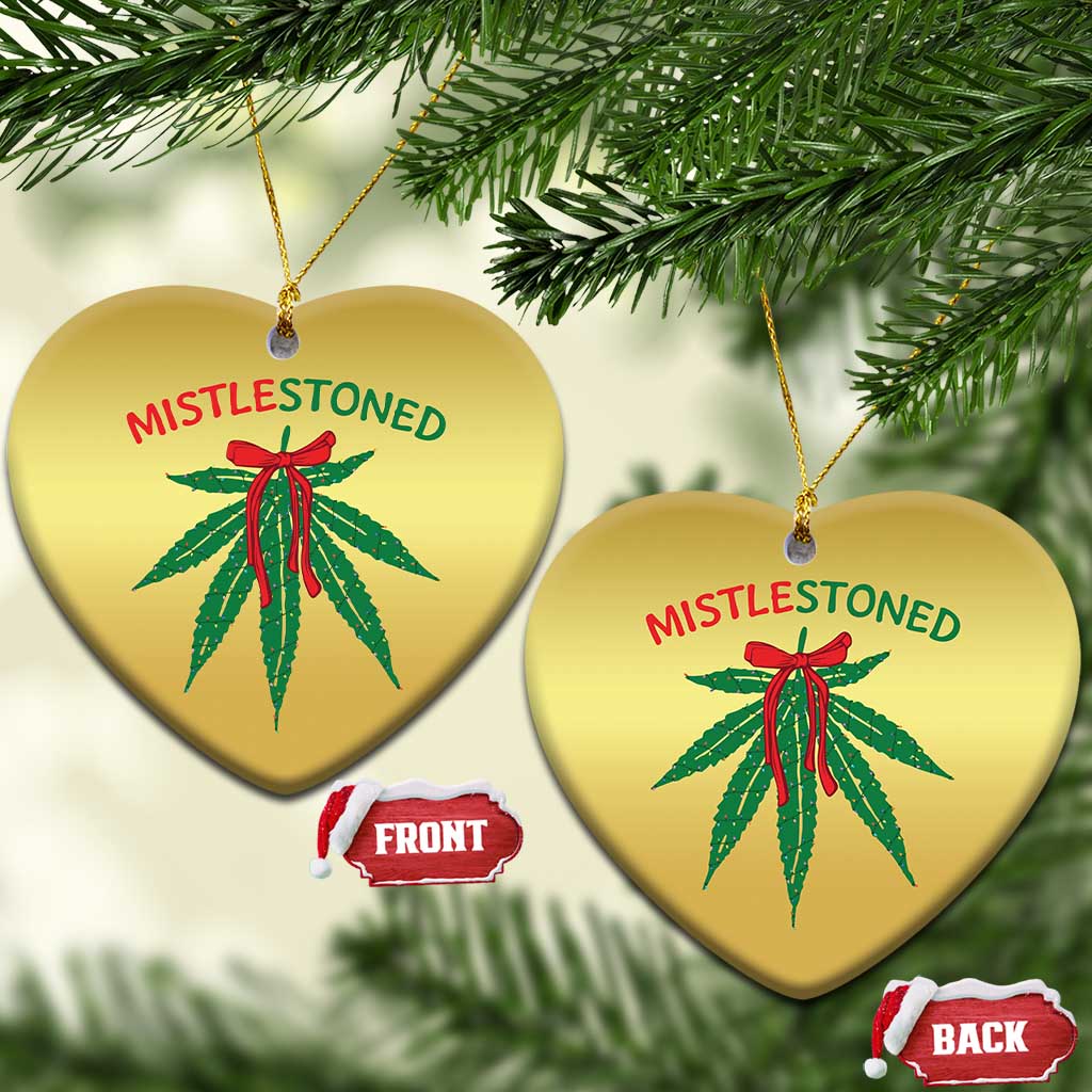 Funny Weed Xmas Christmas Ornament Mistlestoned Mistletoe Led Lights TS11